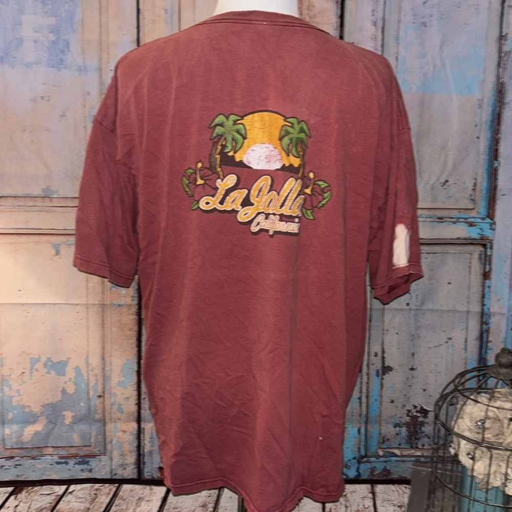 Men's Gildan XXL La Jolla California t-shirt DISTRESSED - rugged y’allternative - Picture 6 of 10